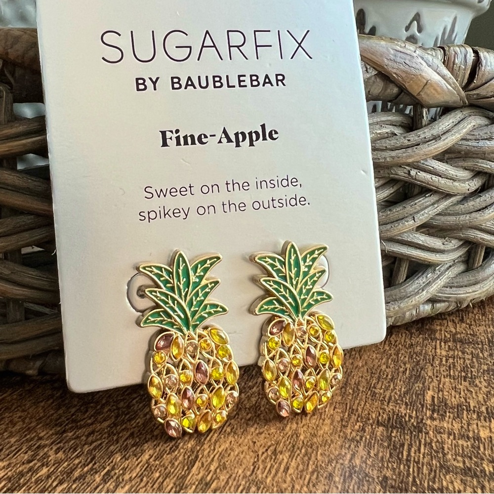 SugarFix by BaubleBar Fine-Apple Pineapple Earrings NEW